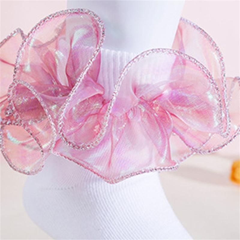 Product Introduction of Kids Girls Socks Patchwork Ruffles Socks Kids Dressy Short Socks Child Spring Fall Princess Socks 34