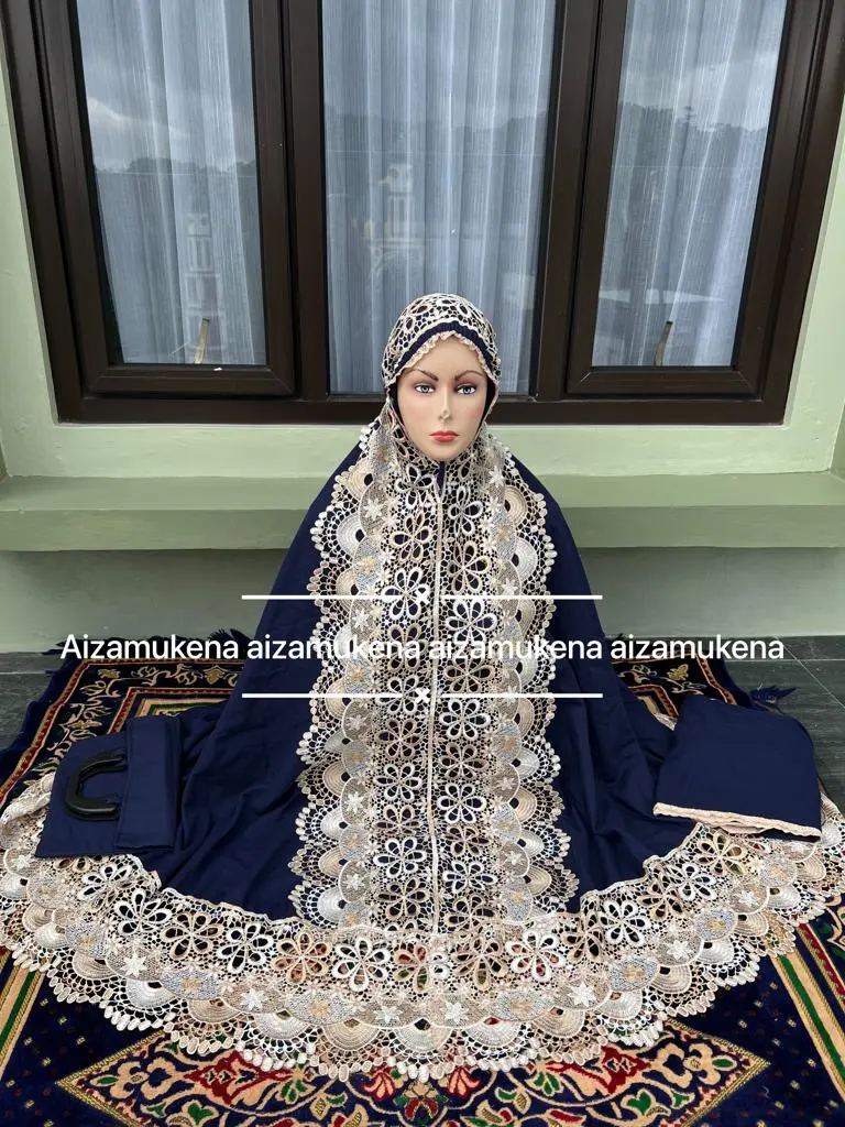 ( FREE TASBIH ) Mukena katun renda seroja twotone full kd