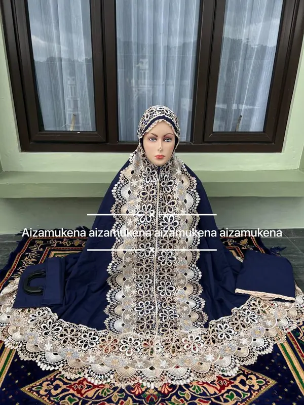 ( FREE TASBIH ) Mukena katun renda seroja twotone full kd 0