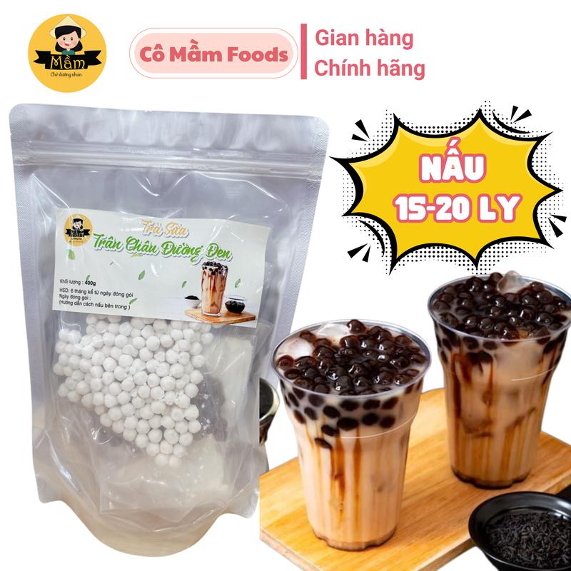 Set Trà Sữa Trân Châu Đường Đen 400G Cô Mầm Foods - Nấu 15-20 ly Topping