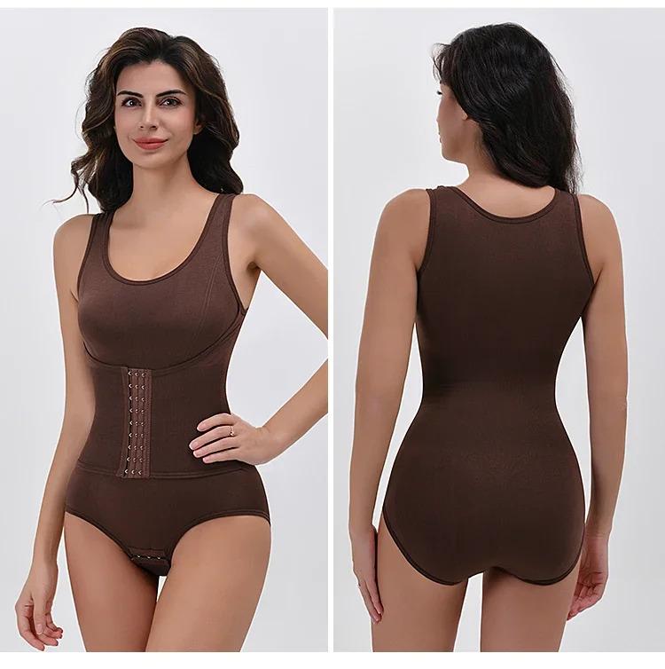 Product Introduction of Seamless Top Body shaper Plus size Bodysuit for Women shapewear vest one-piece Hip lifting pants tummy trimmer briefs open breasted 18