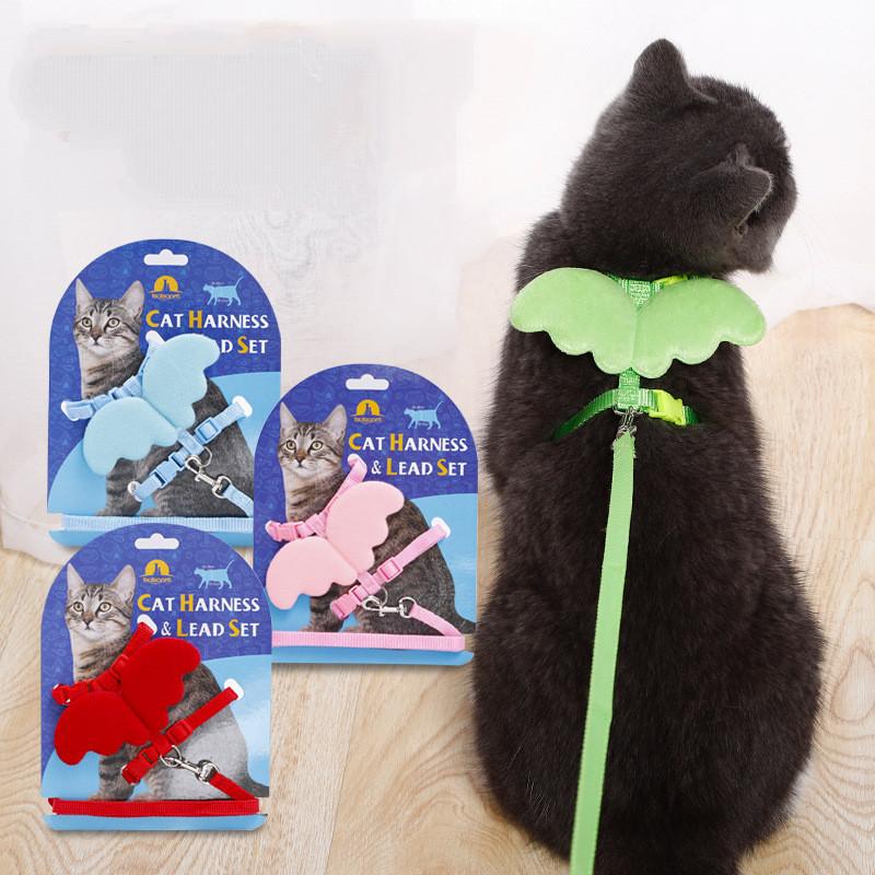 Product Introduction of Pet Cat Traction Rope Angel Wings Rabbit Rope Retractable and Adjustable Length 11