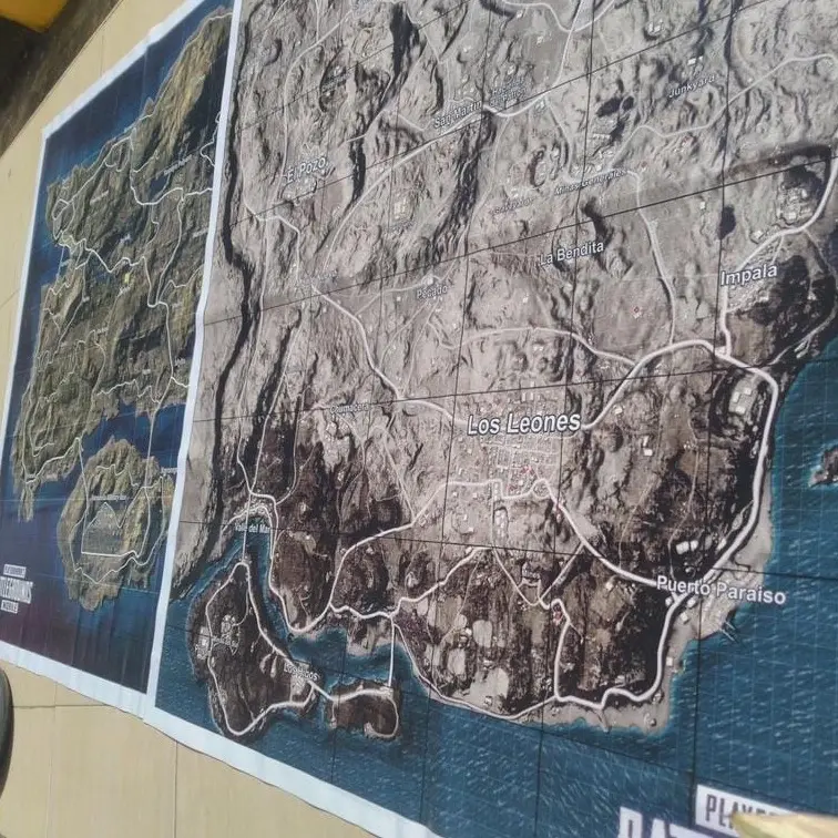 Map PUBGM/BATTLE GROUND Ukuran 100x100Cm 1