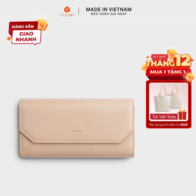  Ví Yuumy  Thời trang nữ nắp gập kiểu cầm tay dáng dài - Ví da Seasand YV76  