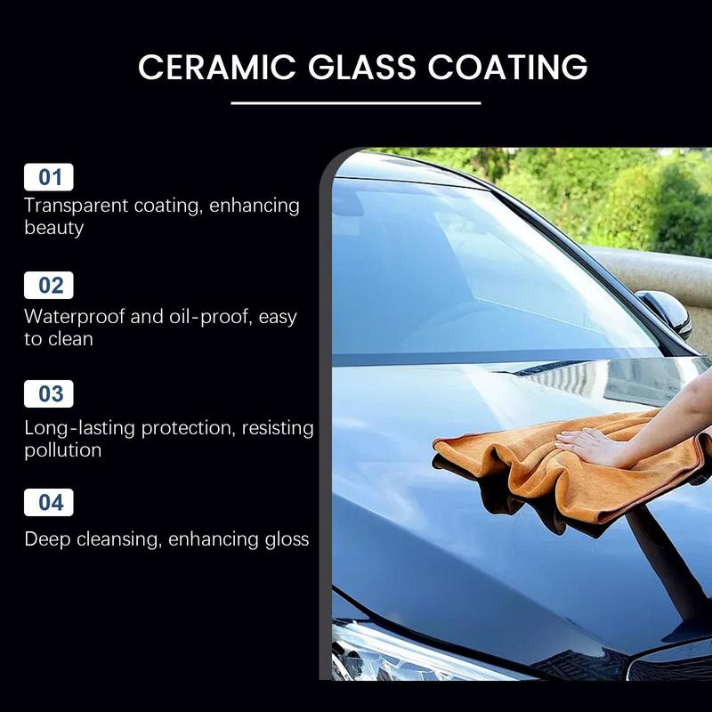 Product Introduction of Car Glass Coating Agent, 1 Set Ceramic Glass Coating Agent, Car Window Rainproof & Anti-fog Agent, Professional Car Cleaning & Care Fluid 4