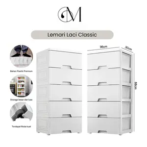 Grove Maison Lemari Pakaian Plastik Tertutup Susun Lemari Plastik Putih Polos Multifungsi Lemari Pakaian Plastik Premium Lemari Pakaian Anak