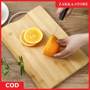 ZAKKASTORE Talenan Bambu Premium Talenan premium bulat potong buah sayur daging extra tebal talenan anti jamur