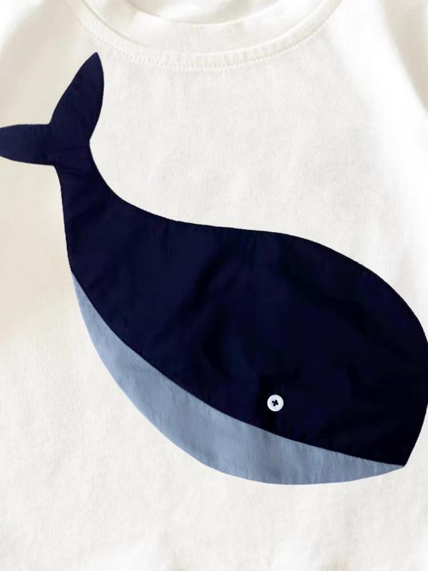 🐳🐋🐳ÁO ĐÔI MẸ CON HÌNH CÁ HEO CHẤT COTTON ĐỦ MÀU ĐỦ SIZE Nữ Women Top Thun Trắng Quần Ngủ 4