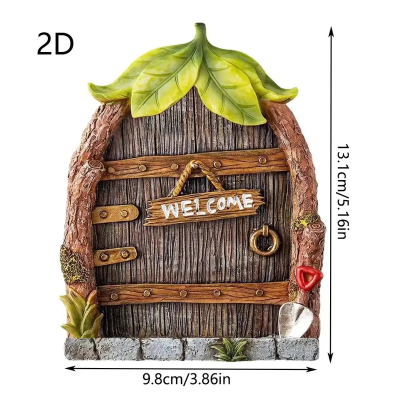 Creative Door Design Garden Decor, Wood Fairy Garden Accessories, Micro Landscape Decoration, Suitable for Outdoor Garden Lawn Decoration 7