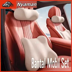 [Gaode] Bantal mobil mewah untuk mobil dengan sandaran punggung dan bantal leher, bantal pinggang dan leher busa memori besar, sandaran kepala mobil Car