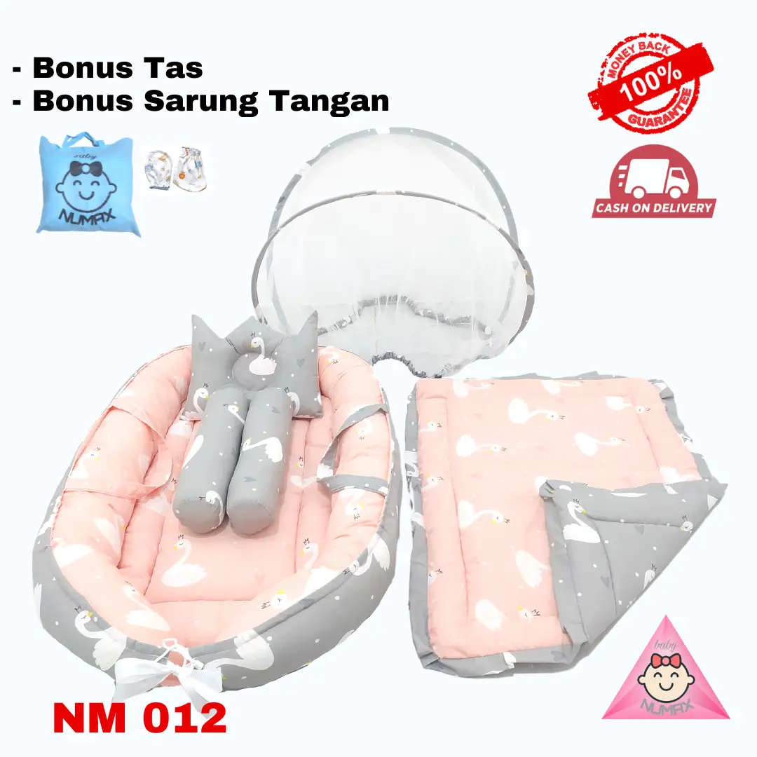 KASUR BAYI LIPAT MODEL BOAT / KASUR BAYI PERAHU MOTIF BEBEK / KASUR BAYI SET BEDCOVER ANTI NYAMUK