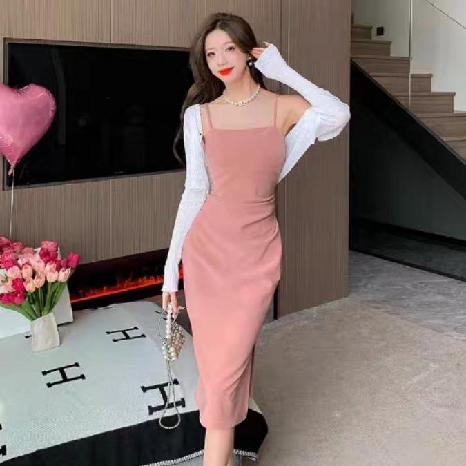 7861 đầm dây đỏ maxi dáng dài nàng thơ tiệc sinh nhật bigsize nữ dễ thương đầm công sở trẻ trung 6