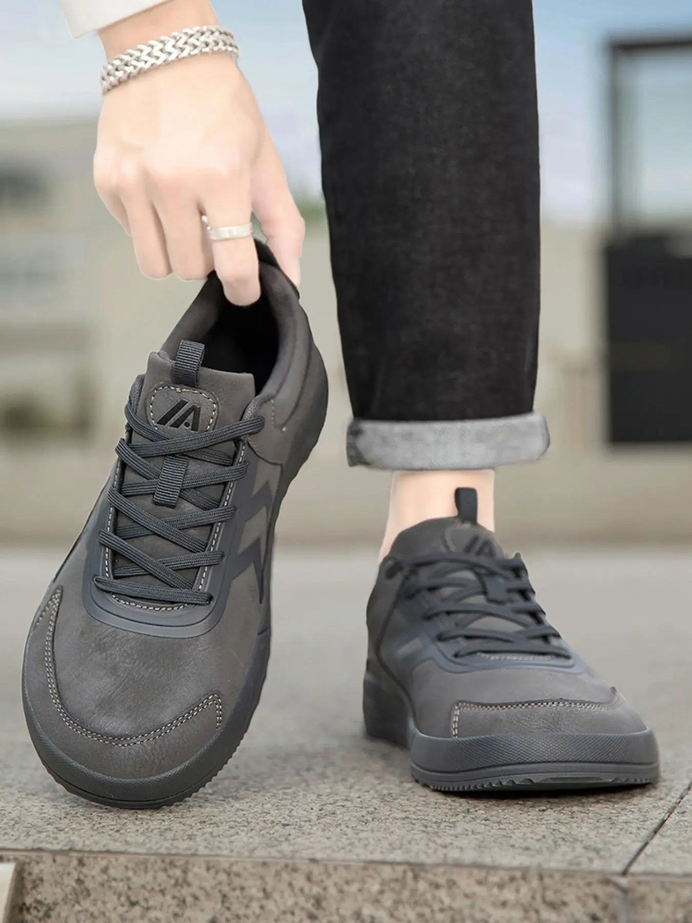 Men's Minimalist Barefoot Sneakers, Casual Lace Up Low Top Sock Sneakers, Breathable Comfortable Sports Running Shoes