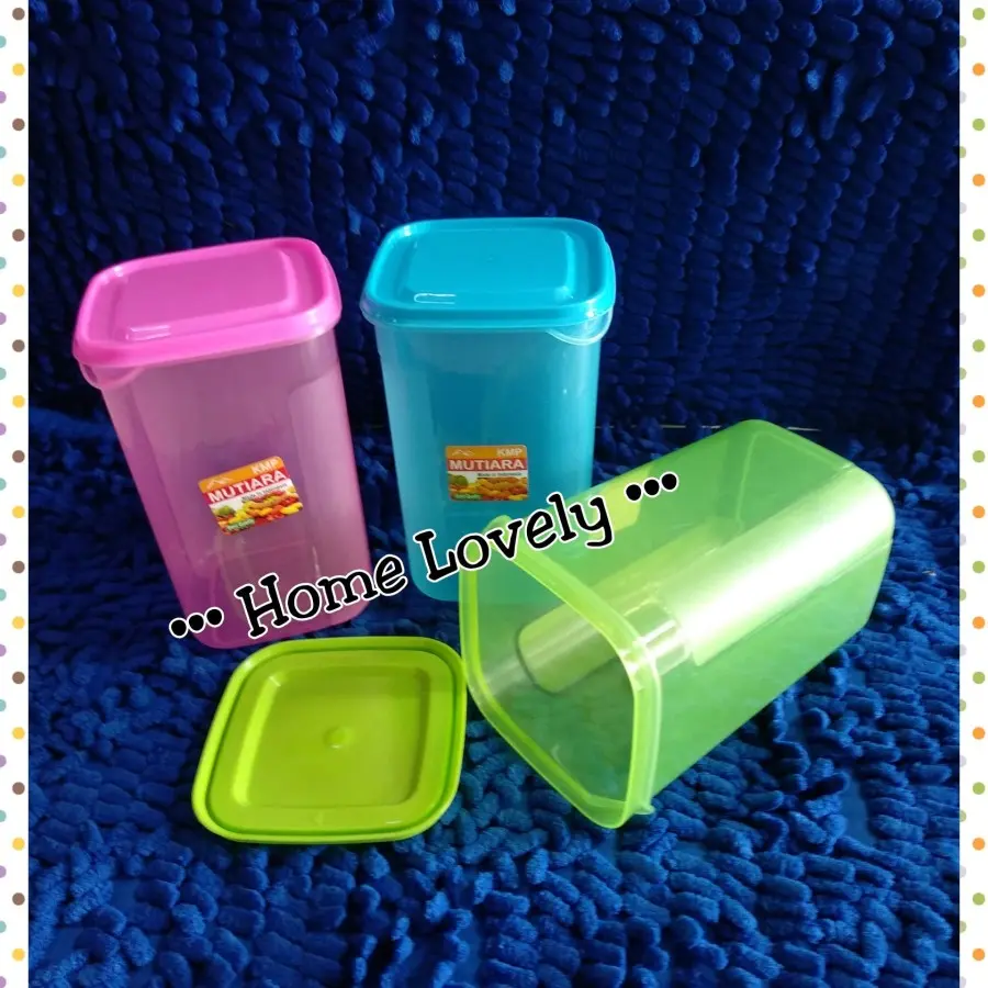 (6pcs) Toples Segi Plastik 1000ml Zayn / Wadah Bumbu / Aksesoris merek KMP