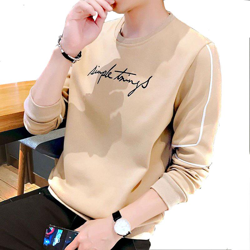 Áo thun tay dài nam nữ mặc đẹp 4 mùa màu kem Simple Menswear Top Kaki Jean