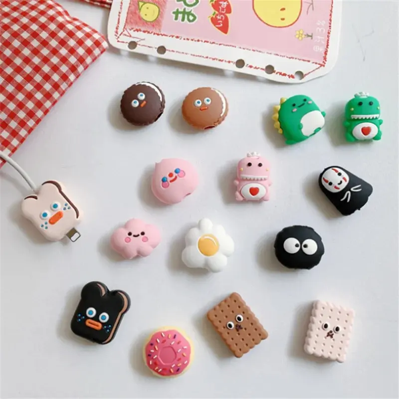 Dụng Cụ Cuộn Cáp Sạc, Thiết Kế Bảo Vệ Hoạt Hình Dễ Thương, Chất Liệu Cao Su Mềm, Dành Cho Đầu Cáp Sạc Iphone, 1 Cái, Vỏ Bảo Vệ