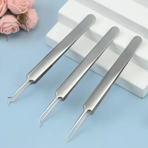 PINSET JEPIT KOMEDO STAINLESS STEEL H606 ALAT PENCET JERAWAT DAN KOMEDO FREE BOX ALAT PEMBERSIH KOMEDO PINSET JERAWAT