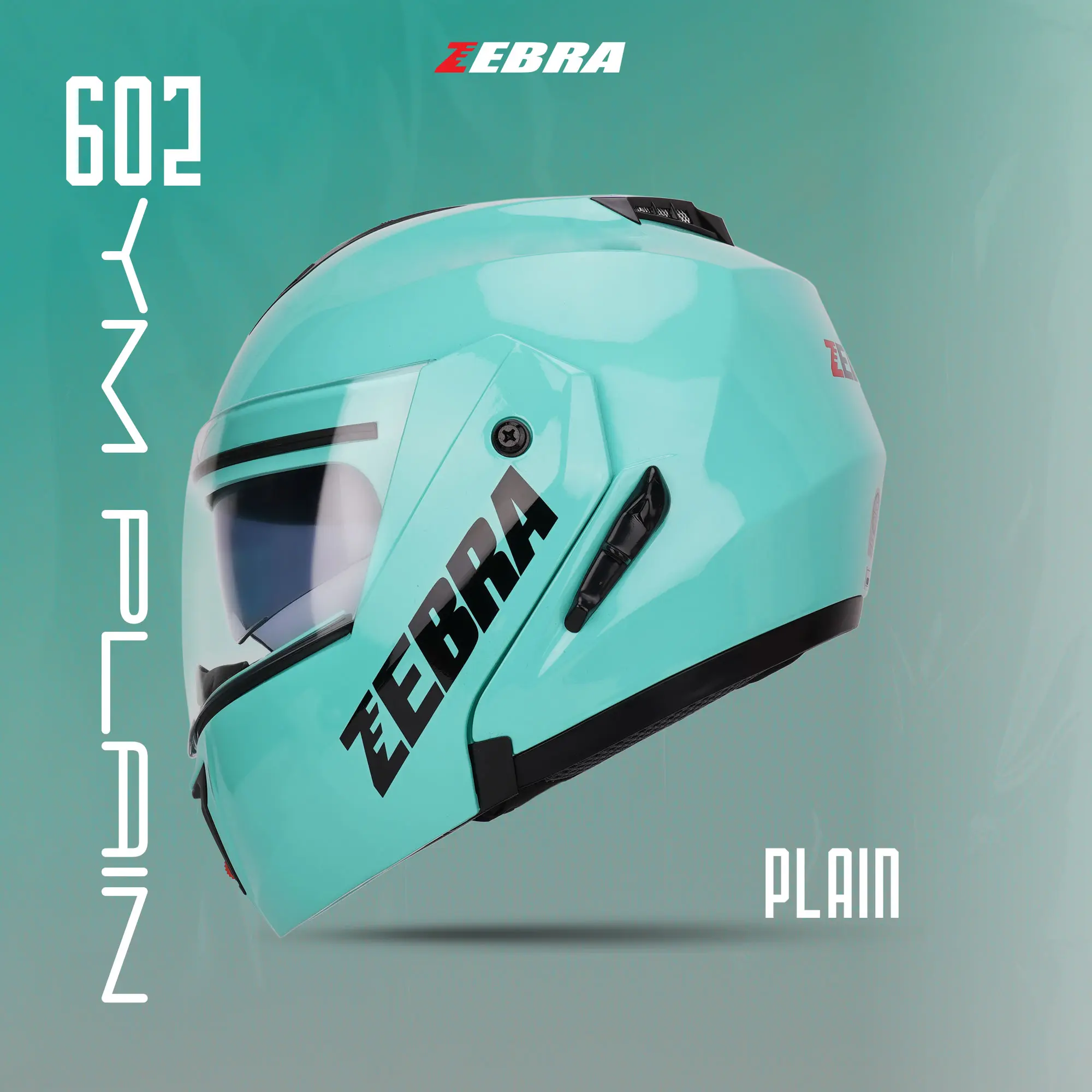 ZEBRA 602 Modular Dual Visor Plain and with Design helmet for motorcycle