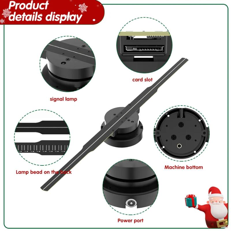 42CM Wifi 3D Hologram Projector Fan Remote Wifi Control 3d led projector Display Player Holographic Advertising Projector - Image 4