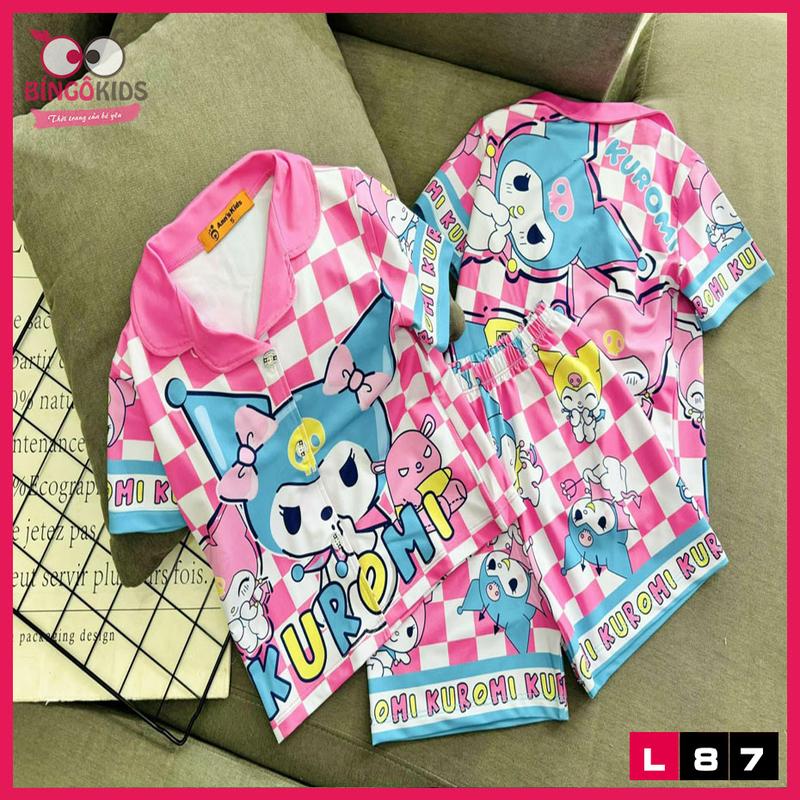 Đồ bộ bé gái quần ngắn mặc ngủ pijama chất thun lạnh họa tiết đáng yêu thoải mái cho bé 11 đến 40kg