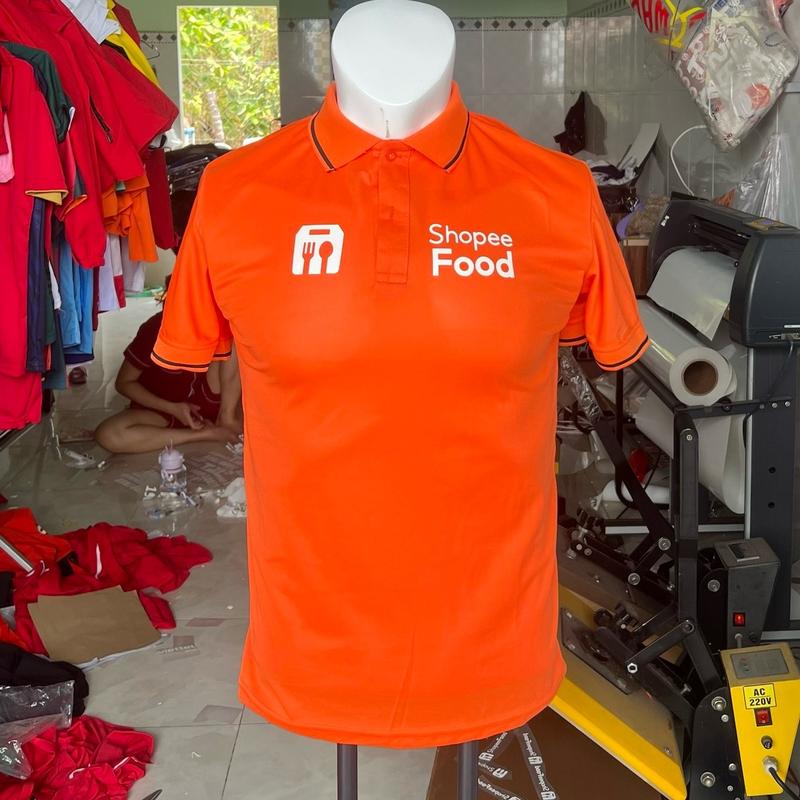 Áo thun polo spf tay ngắn mẫu mới cam sọc đen Menswear  Ngắn Tay Shirt Nam Có Cổ Cộc Tay Cotton 6