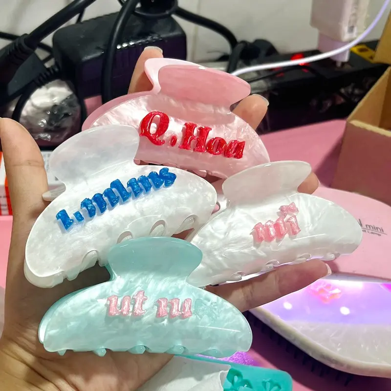[TẶNG HỘP QUÀ] Kẹp Tóc Khắc Tên, Đính Tên, Gắn Tên Theo Yêu Cầu Cho Nữ Làm Quà Tặng Cute Đèn kẹp tóc  khắc tên 7