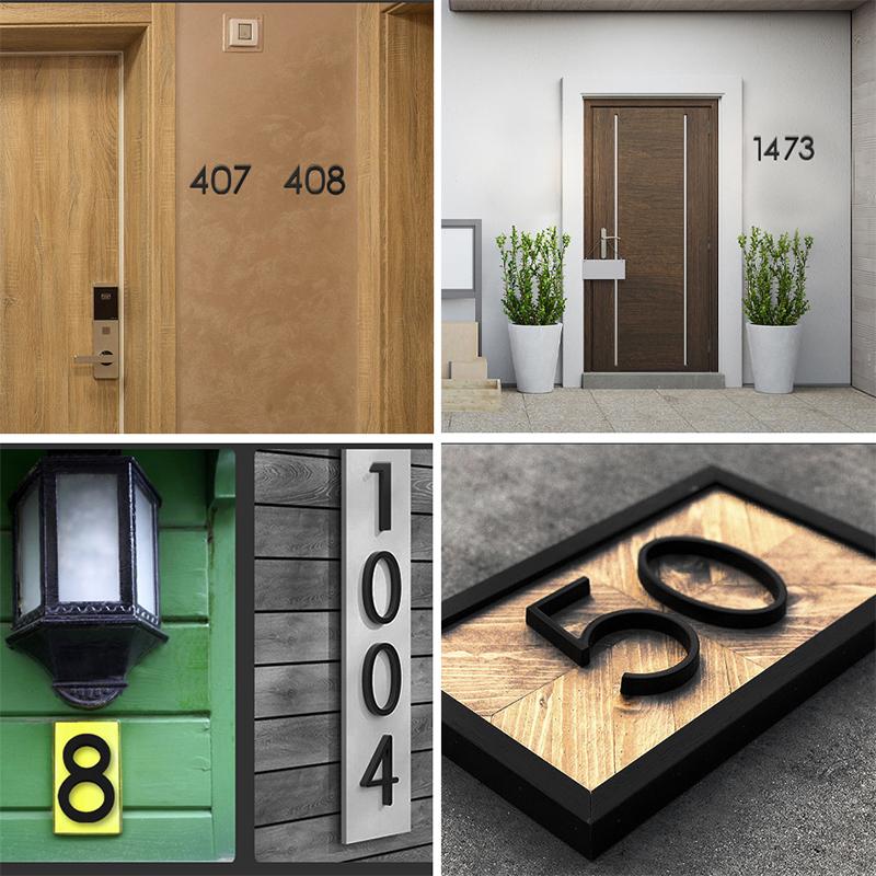Product Introduction of Address Big Modern Door Alphabet Floating House Number Letters Sign #0-9 Black Numbers 125mm 5 in Home Outdoor 15