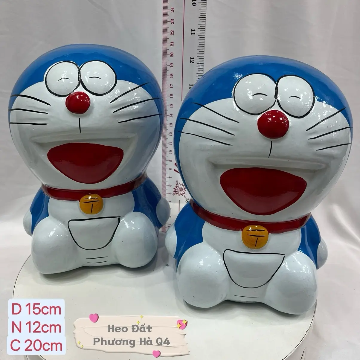 Heo đất tiết kiệm DORAEMON Sơn Bóng Đẹp Size 20cm* 15cm