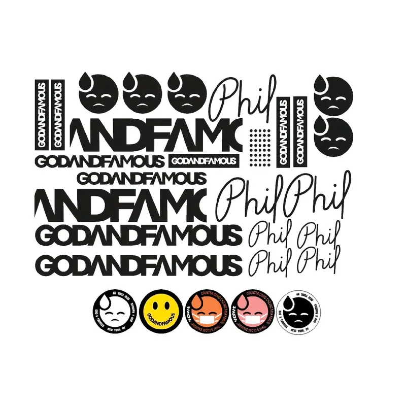 Tem GODANDFAMOUS bản đầy đủ, chống nước, chống phai màu 0