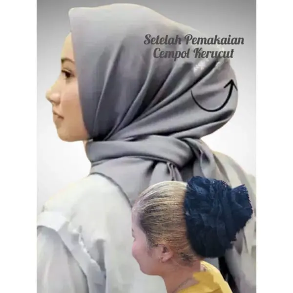cepol konde rambut kerucut ubur-ubur mawar  hijab kerudung wanita wisuda cantik jumbo premium 8