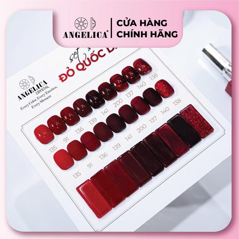 Set 9 chai Sơn theo các TONE MÀU 15g - Chính hãng ANGELICA sơn trơn  móng chân sơn  thạch