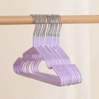 PROMO Gantungan Baju Isi 10 Pcs Warna Warni Hanger Kawat Coating Lapis Plastik Kuat Dan Lentur 3