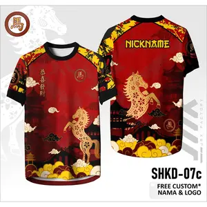 Jersey Imlek Shio Kuda Tahun Baru Cina 2026 Kaos Gong Xi Fa Cai Fullprinting SKHD-07a