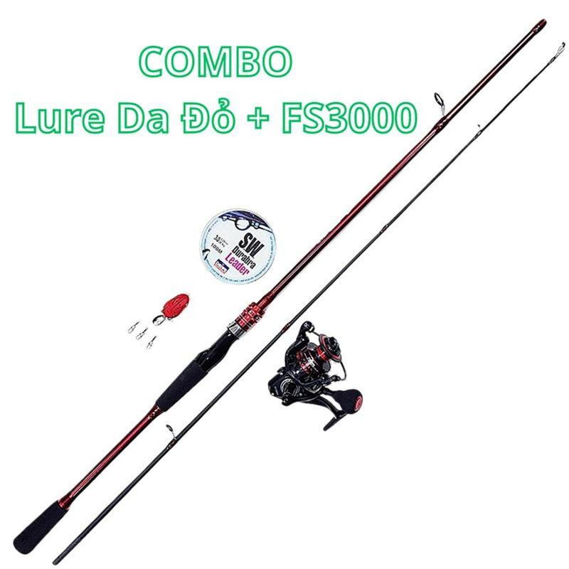 Combo Lure Da Đỏ DYAWA Đứng Máy Câu Kim Loại DEUKIO FS3000 Và Quà Tặng Câu Cá Đi Câu