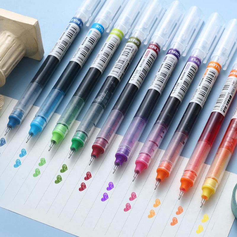 0.5mm Colorful Gel Pen Set, 10pcs Household Bundle Simple Portable Multi-purpose Gel Rollerball Pen Set for Office, Student, Writing 3