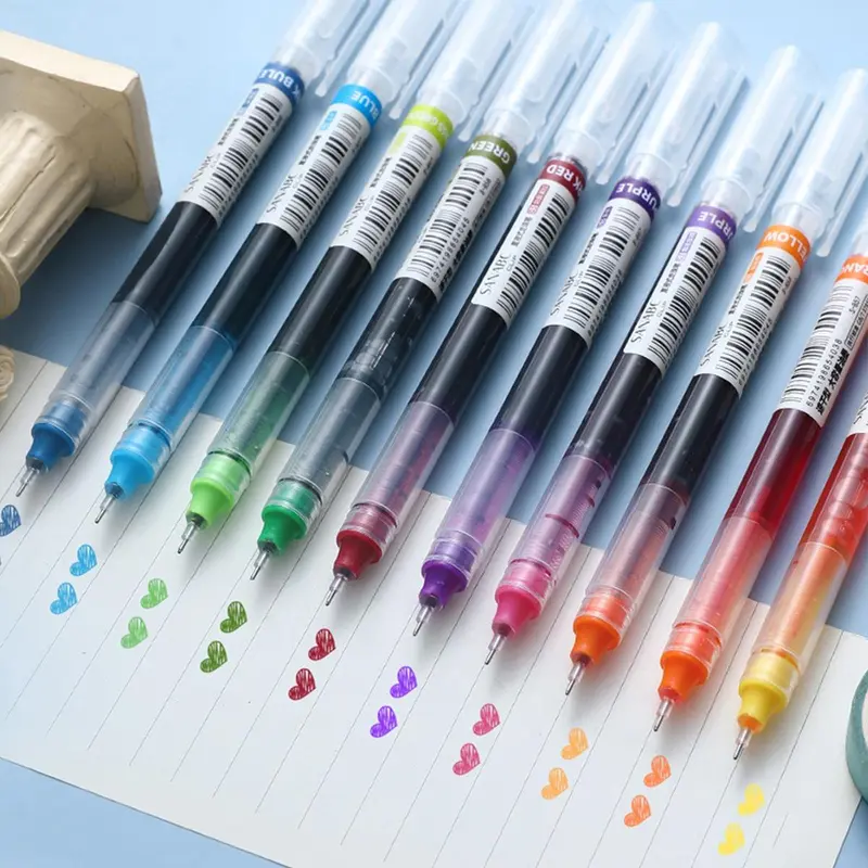 0.5mm Colorful Gel Pen Set, 10pcs Household Bundle Simple Portable Multi-purpose Gel Rollerball Pen Set for Office, Student, Writing 3