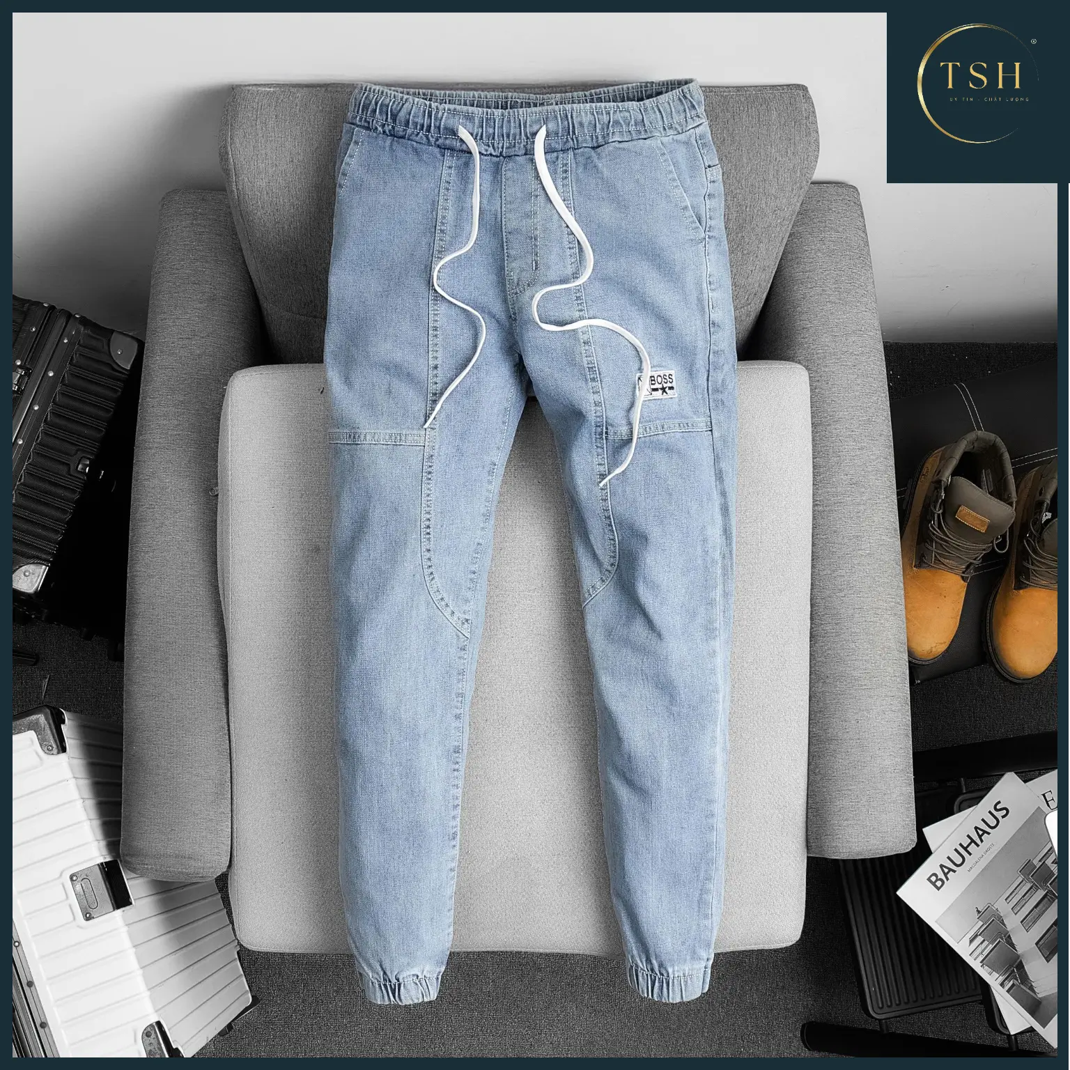 [ TSH ] - Mã Số QJN104 QUẦN JEAN NAM DÀI CAO CẤP Quần jean nam cao cấp chất liệu jean bò co giãn nhẹ như hình chuẩn from dáng đủ size có nhiều mẫu mới dành cho nam ( HÌNH THẬT TỰ CHỤP) Pants Menswear Có Túi