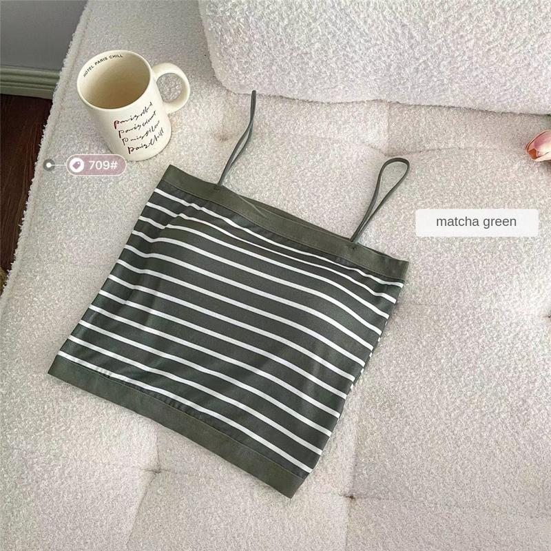 Áo Ba Lỗ Không Tay Áo Yếm Bé Gái, Đệm, Phong Cách Thường Ngày Dây Đeo Mỏng, Lưng Đẹp, Thoải Mái Và Thoáng Khí, Thích Hợp Cho Thể Thao, Áo Ngắn, Cho Trang Phục Nữ Mùa Hè Top Voi 8