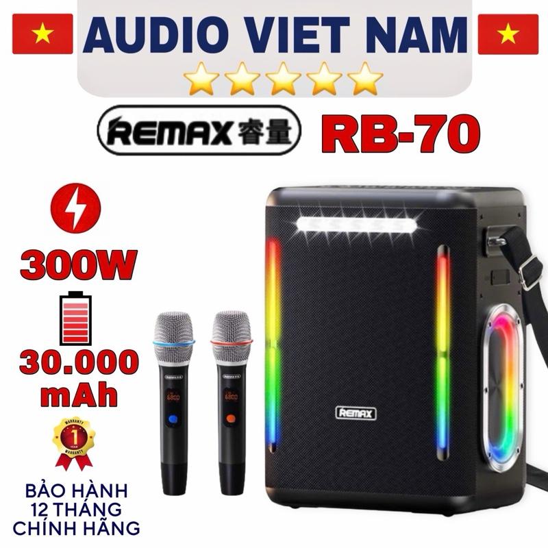 *LOA CAO CẤP* LOA REMAX RB-M70 CÔNG SUẤT 300W KÈM 2 MICRO KARAOKE KẾT NỐI BLUETOOTH PIN 30.000mah CẤU HÌNH 2.1 SIÊU TRẦM