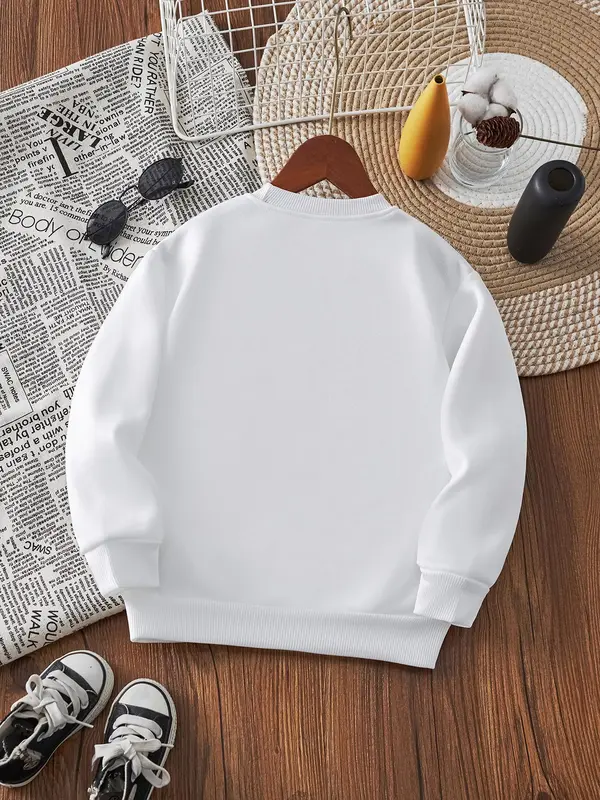 Girl's Letter Print Crew Neck Sweatshirt, Casual Long Sleeve Pullover for Fall & Winter, Kids Clothes for Daily Wear 8