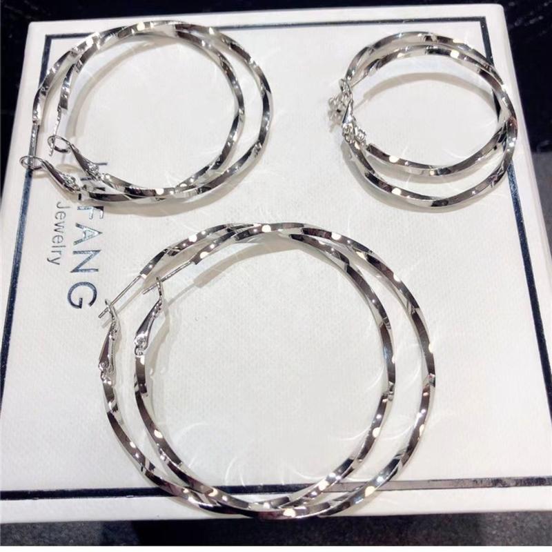 Bông Tai Vòng Tròn Lớn Cá Tính Cỡ Lớn, Phong Cách Nhật Bản Và Hàn Quốc, Kim Bạc 925, Thời Trang Nữ, Dễ Phối Đồ, Duyên Dáng, Bông Tai Người Có Ảnh Hưởng Trực Tuyến, Khuyên Bông Khuyên Tai Đinh Tán, Bộ Sưu Tập 7199 Người