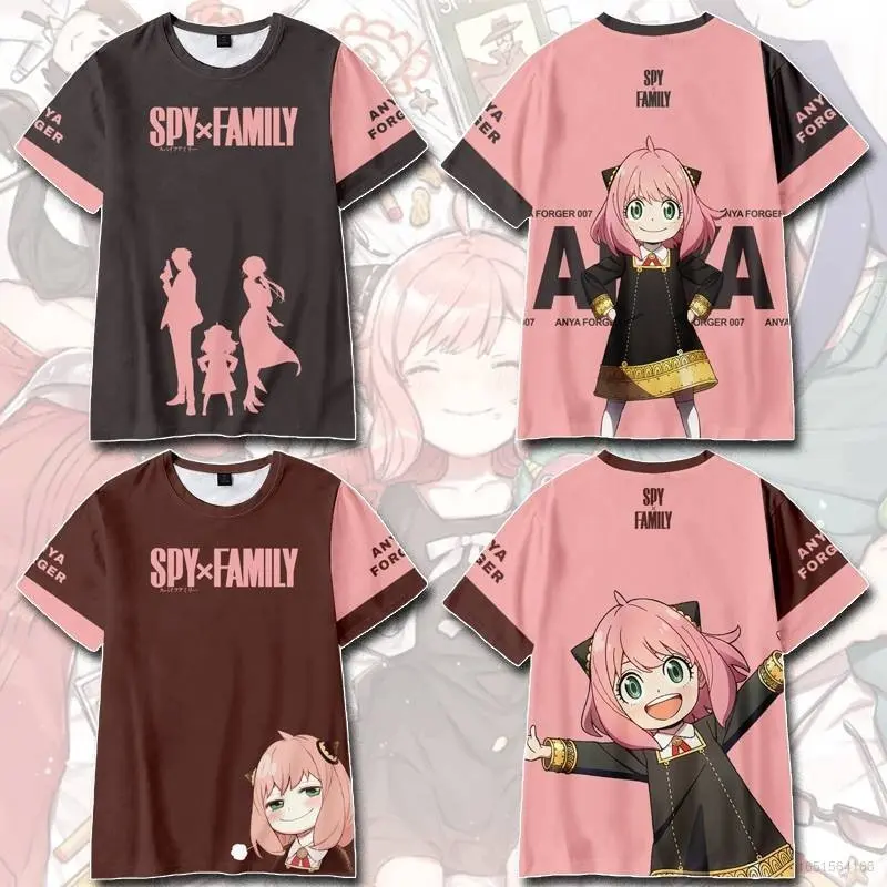 Cute Anime T-shirt SPY X FAMILY Unisex Top Short Sleeved The Forger Casual Loose Fashion T-shirt