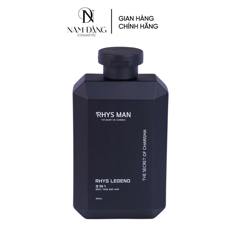 Sữa tắm, gội, rửa mặt nam RHYS MAN hương nước hoa 3 in 1 Rhys Legend 350ml Dưỡng Thể