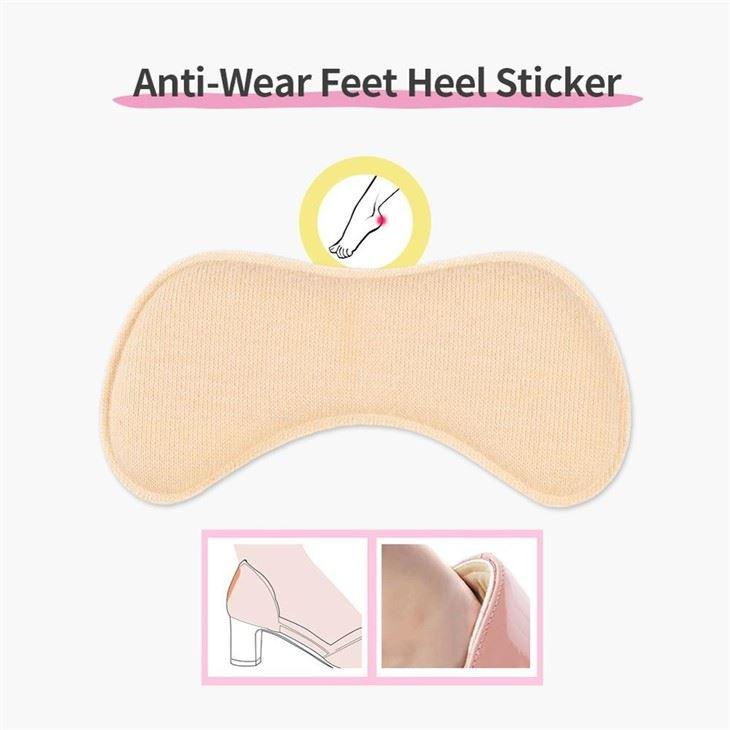 KAYFIA - Miếng lót giày 4D bảo vệ gót sau và chống tuột gót giày, miếng lót gót chân màu kem, đen 2