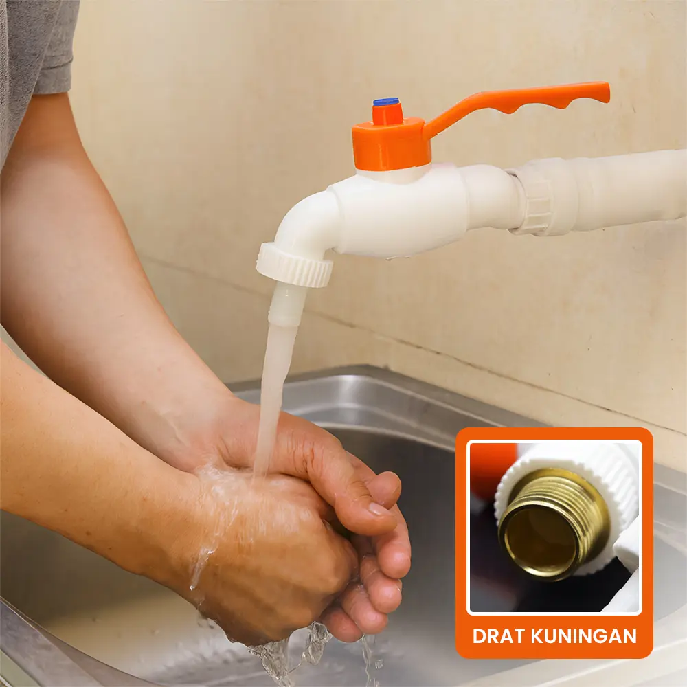 AY Kran Air Plastik Taman Jumbo Drat Kuningan 1/2 Inch Kran Mesin Cuci