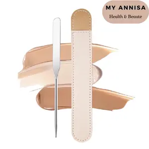 Makeup Spatula Foundation + Case Leather (Spatula Makeup Bahan Stainless Stell)