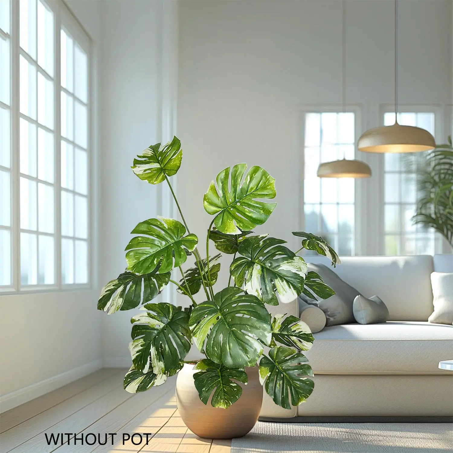 Artificial Monstera Plant without Vase, Fake Tropical Pseudoplants, Faux Plant for Home Office Decor, Home Decor Supplies