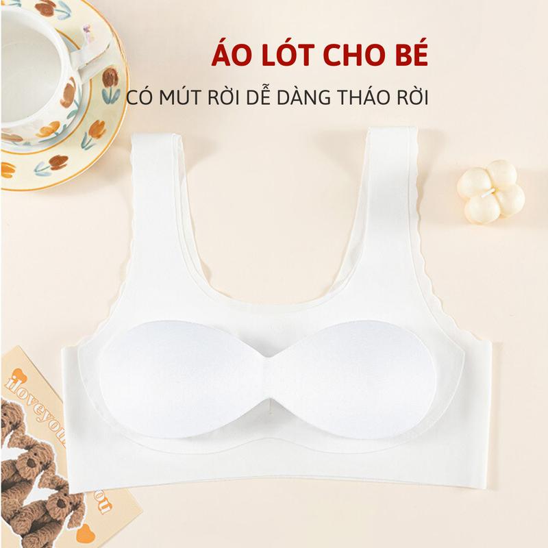 Áo Lót Su Cho Bé Gái Mút Rời Chất Mát Co Giãn 4 Chiều Thông Thoáng Cả Ngày Dài Lê Ngọc 443 2