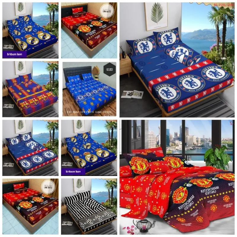 Sprei Motif Club Sepakbola Ternama Di Dunia Homemade Harga Terjangkau/ Sprei Bahan Seperti Bonita dan Ladyrose/ Sprei MU/ Sprei Liverpool/ Sprei Barcelona/ Sprei Juventus/ Sprei Realmadrid/ Sprei Chelsea/ Sprei AC Milan/ Sprei No.1, No.3/ Sprei 120 180