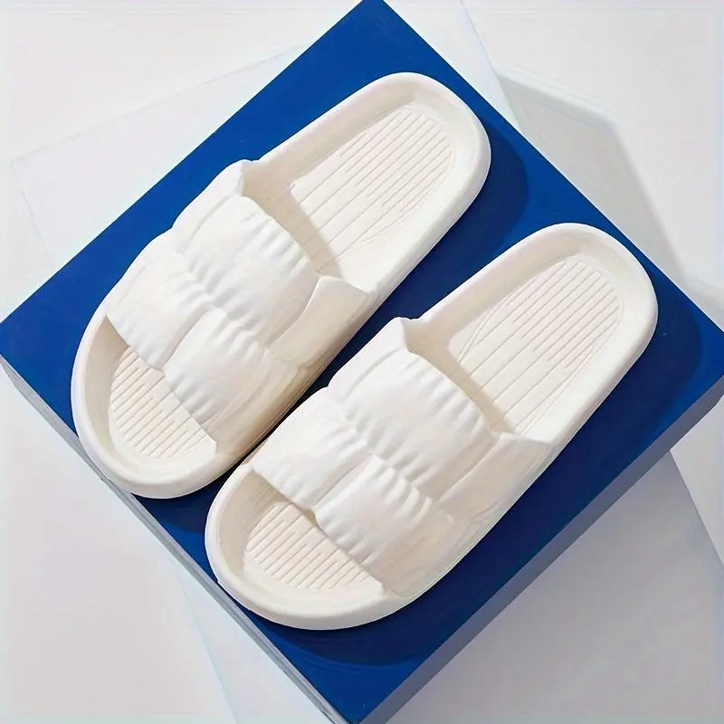 VMI EVA Slides - Textured Solid Color, Non-Soft Sole Home & Beach Vacations |   Comfortable, Portable, All-Season Footwear, Beach Shoes Women Girl slippers  for  women 4